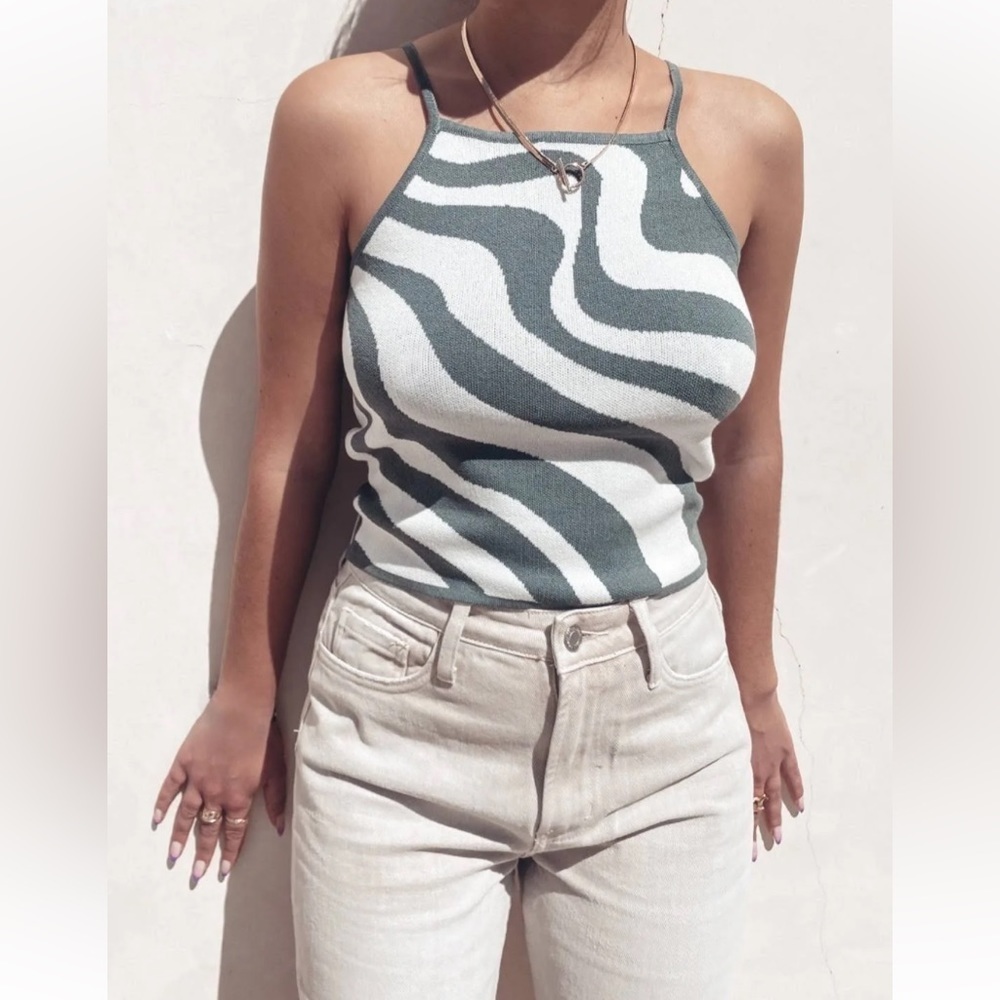 SWERVE HALTER KNIT TANK
